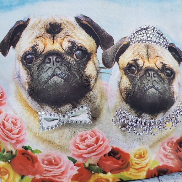 Pugs & Roses Rhinestone studded handbag. Bride and groom couple - Picture 10 of 13